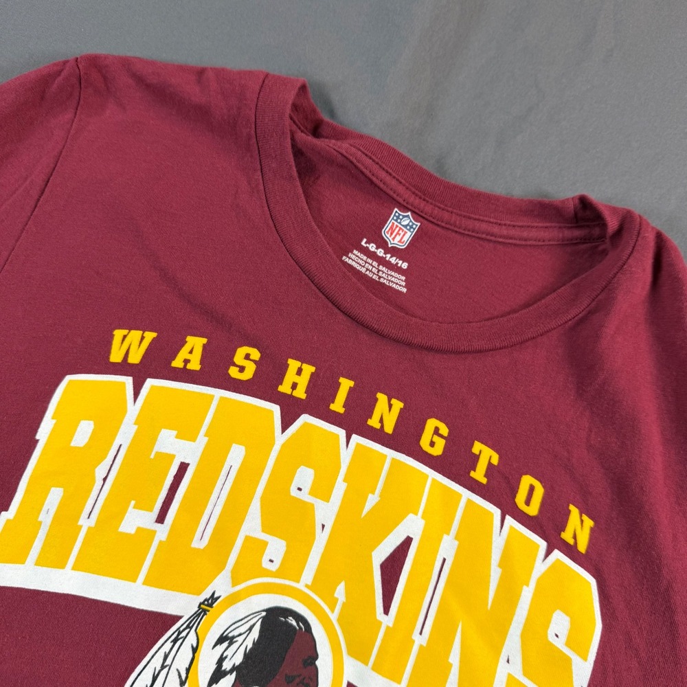 NFL Team Apparel Washington Redskins T-Shirt Youth Large L 14/16 Burgundy Cotton